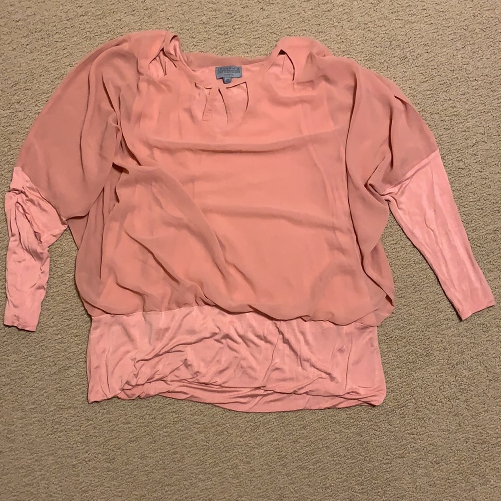 Joseph A coral blouse with dolman sleeves